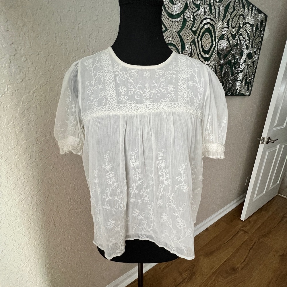 ZARA embroidered blouse